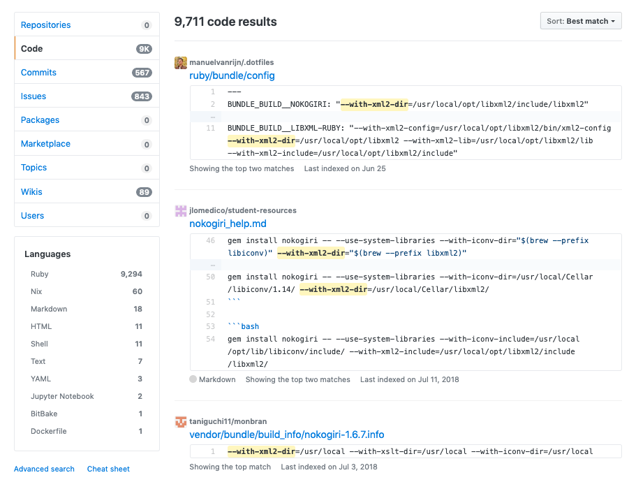 GitHub code search results for --with-xml2-dir